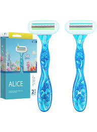 Alice Silky Smooth 3 Blade Razor Blue