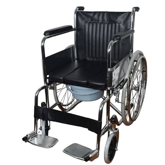 Large Wheeled Commode Chair with Toilet Seat