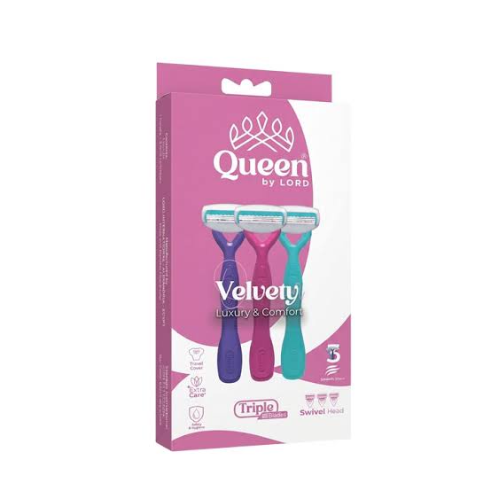 Queen Velvety Triple Blade Razors 3 Pieces